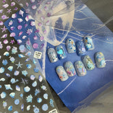 Ocean Wave Nail Stickers, Summer Nail Decals, Blue Ocean Nail Stickers, Self-Adhesive Nail Stickers, Nail Decal Art, 5D Embossed, DIY Nails - Miss Fairy Nails